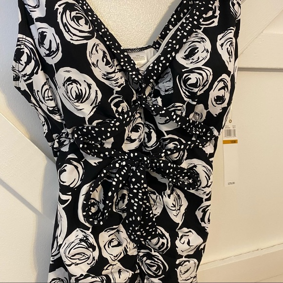 Anne Cole Coming Up Roses Tie Tankini Sz 16 - Picture 3 of 5